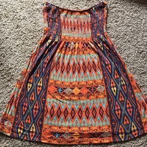 Aztec strapless dress